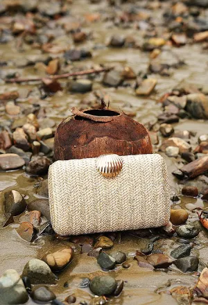 Golden Shell Beach Bag