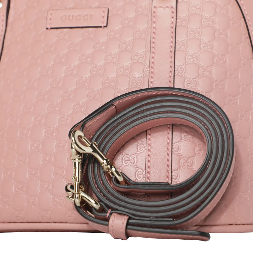 Gucci Guccisma Mini Dome Leather Monogram Top Handle Crossbody Bag - Soft Pink