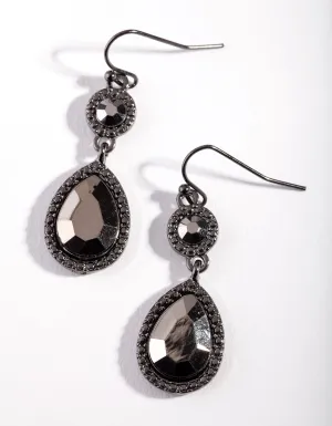 Gunmetal Mini Glamorous Drop Earrings