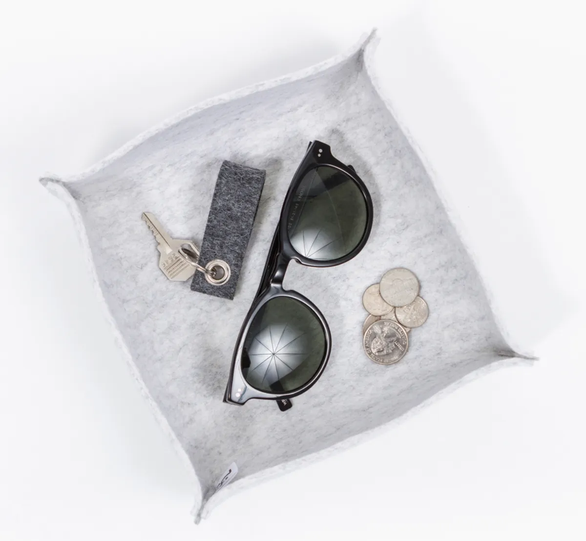 Heather Gray Felt Catch-All
