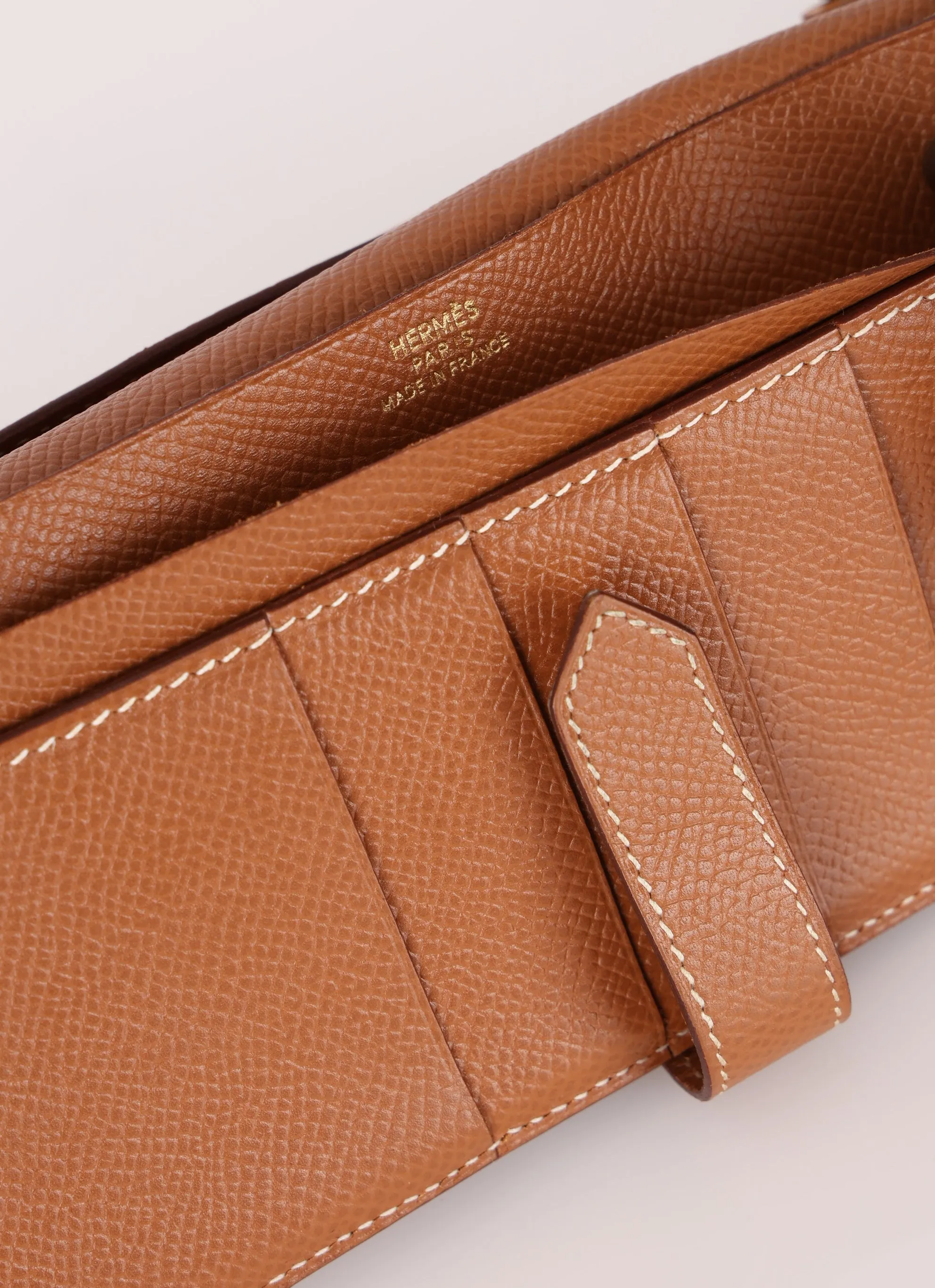 Hermès 1998 Gold Bearn Wallet w/ Chain