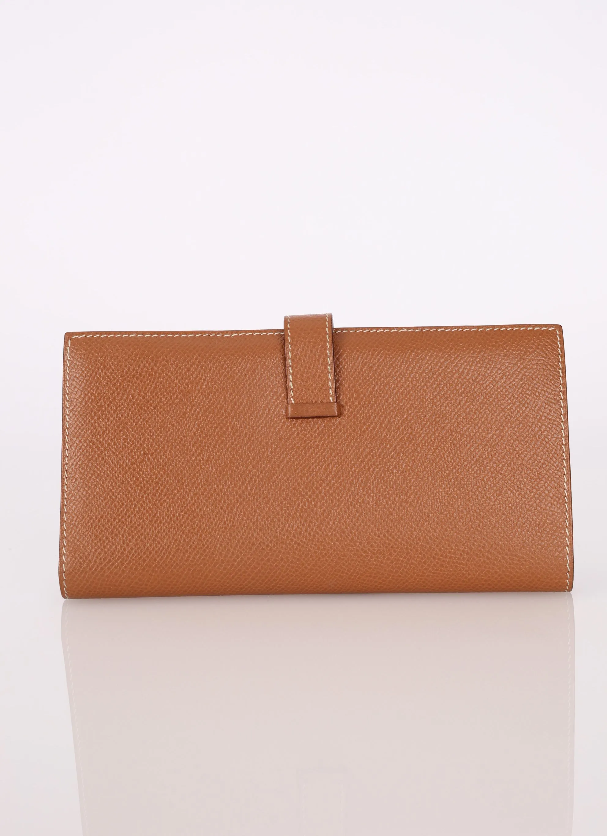 Hermès 1998 Gold Bearn Wallet w/ Chain