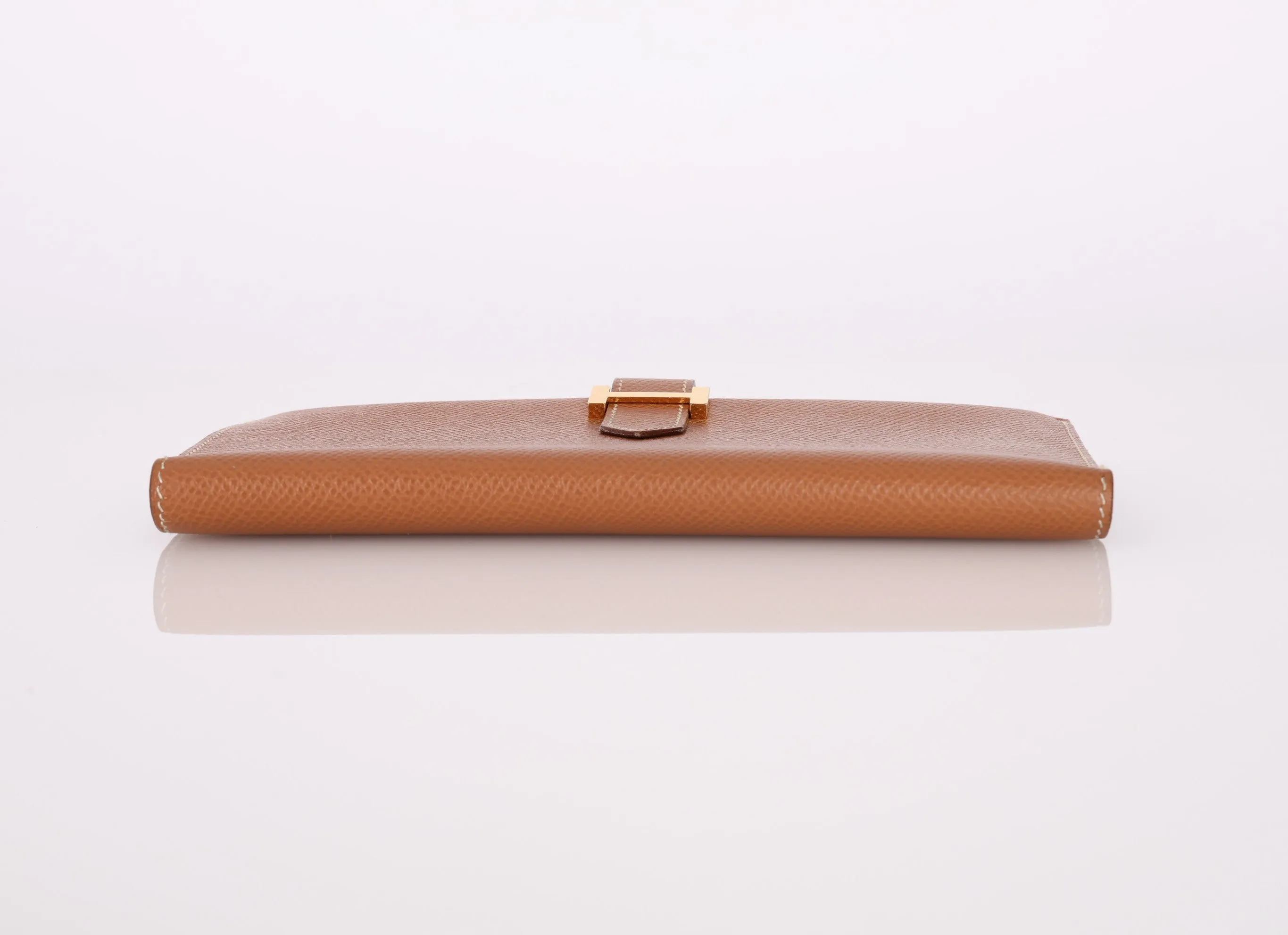 Hermès 1998 Gold Bearn Wallet w/ Chain