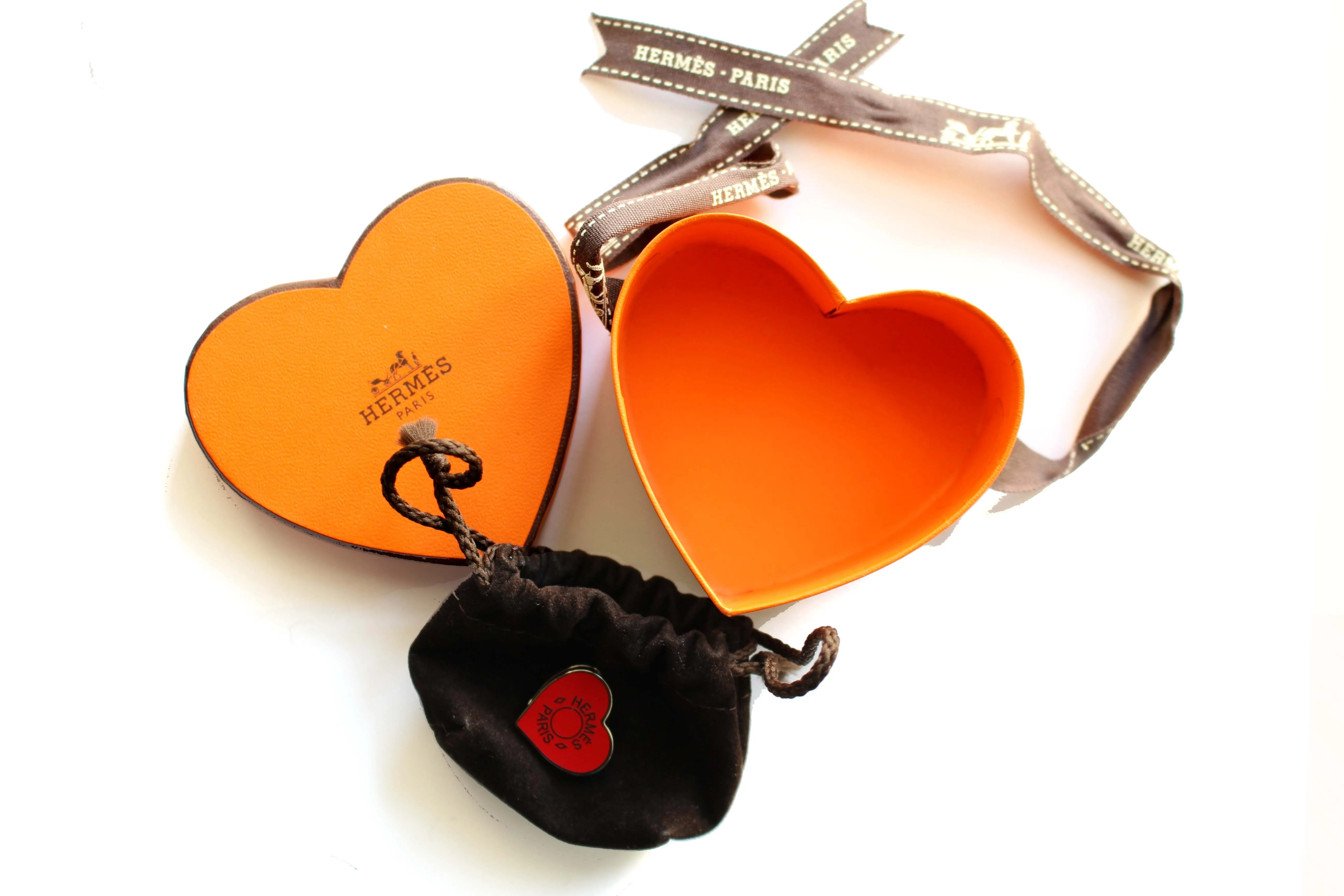 HERMÈS heart scarf ring mini coeur laque