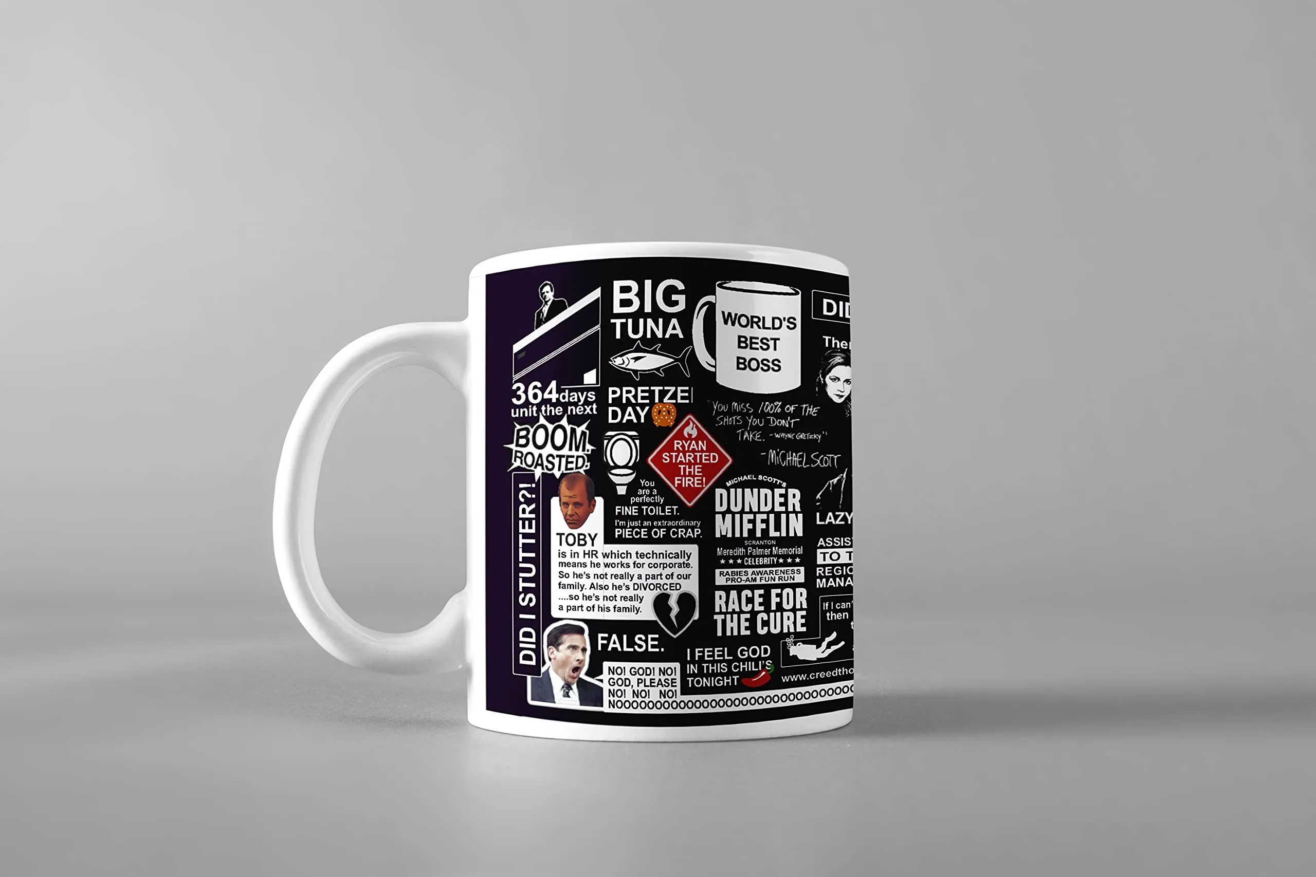HIKER Ceramic Drinking Tea Coffee Cup, The Office Merchandise Michael Scott Tv Series Printed Coffee Mugs (The Office Quotes), 325 ML