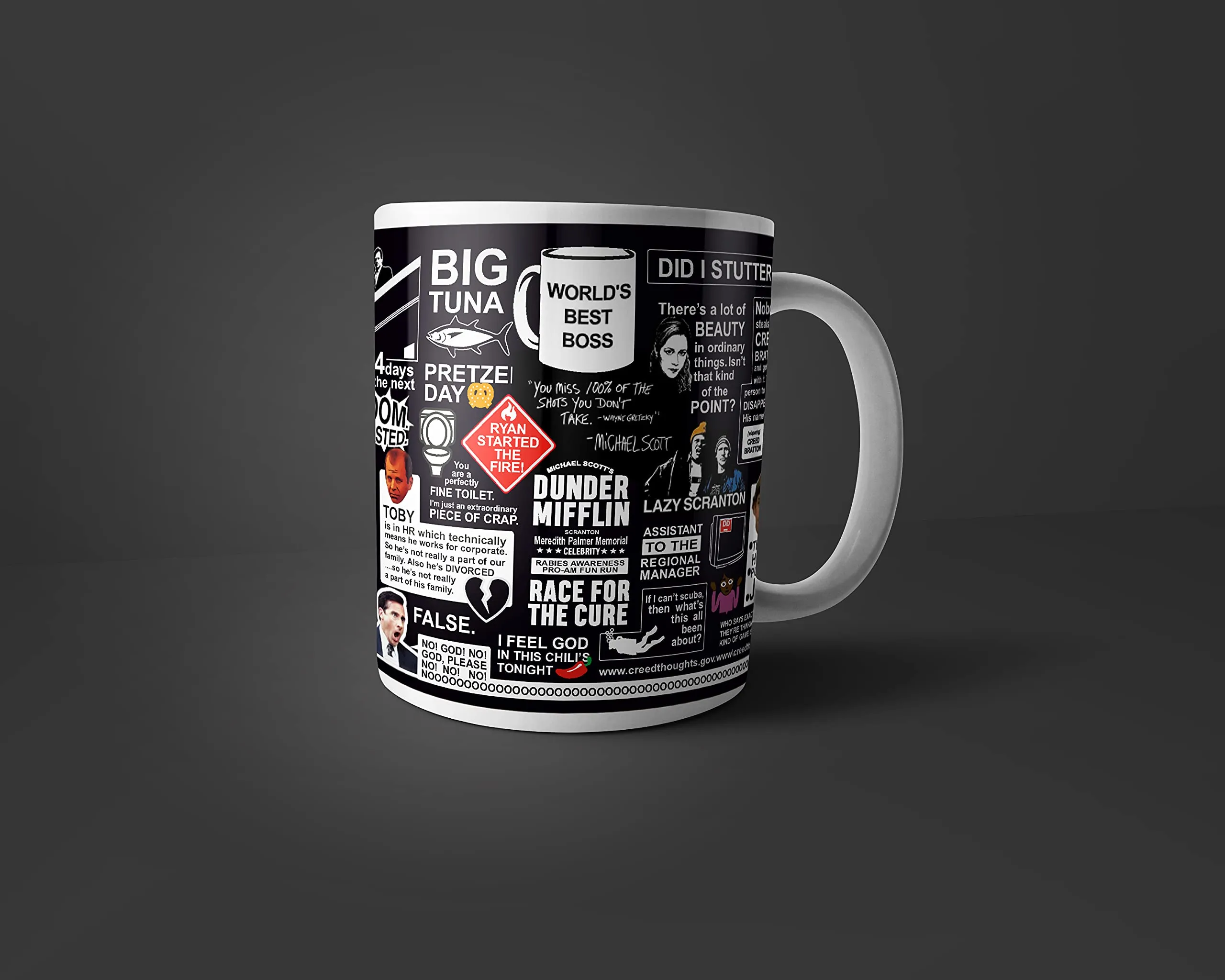 HIKER Ceramic Drinking Tea Coffee Cup, The Office Merchandise Michael Scott Tv Series Printed Coffee Mugs (The Office Quotes), 325 ML