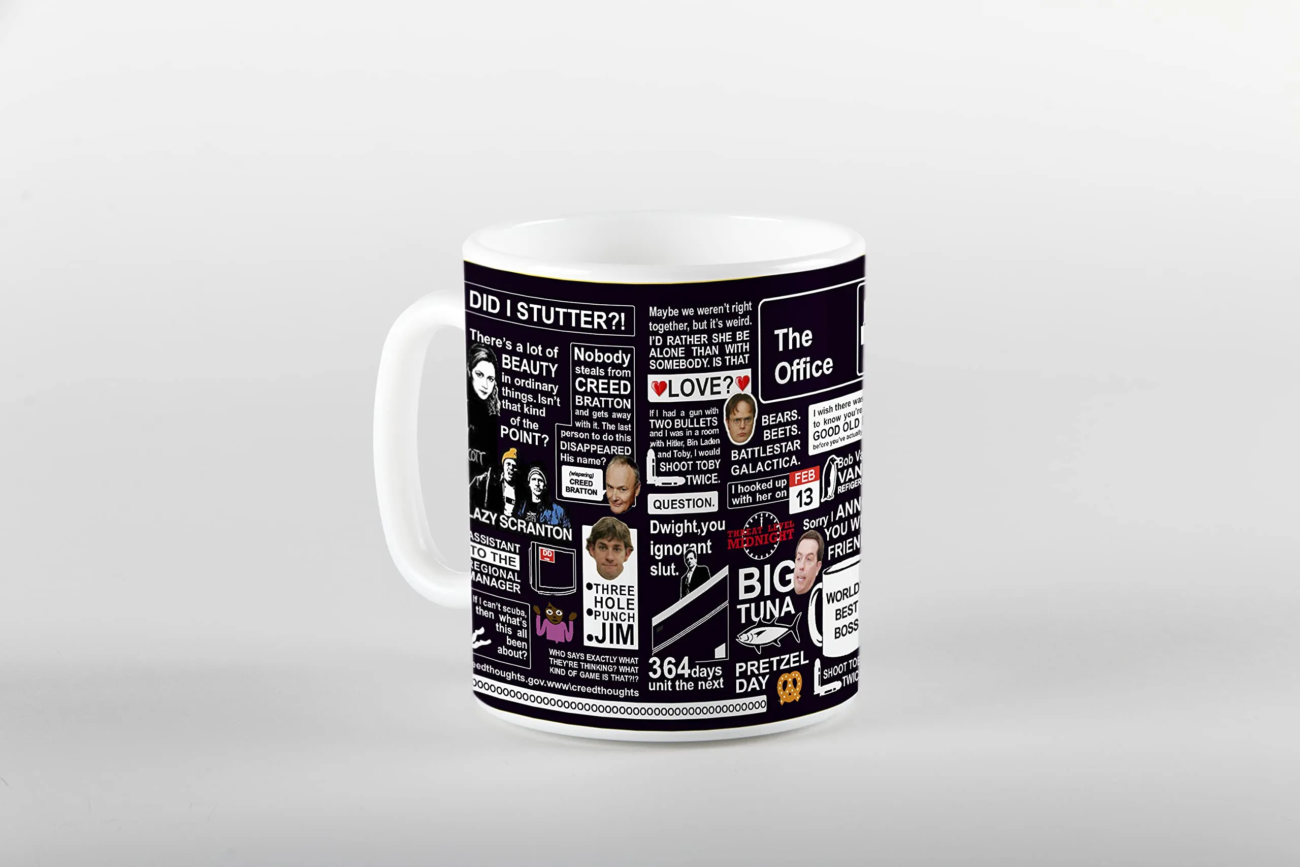 HIKER Ceramic Drinking Tea Coffee Cup, The Office Merchandise Michael Scott Tv Series Printed Coffee Mugs (The Office Quotes), 325 ML