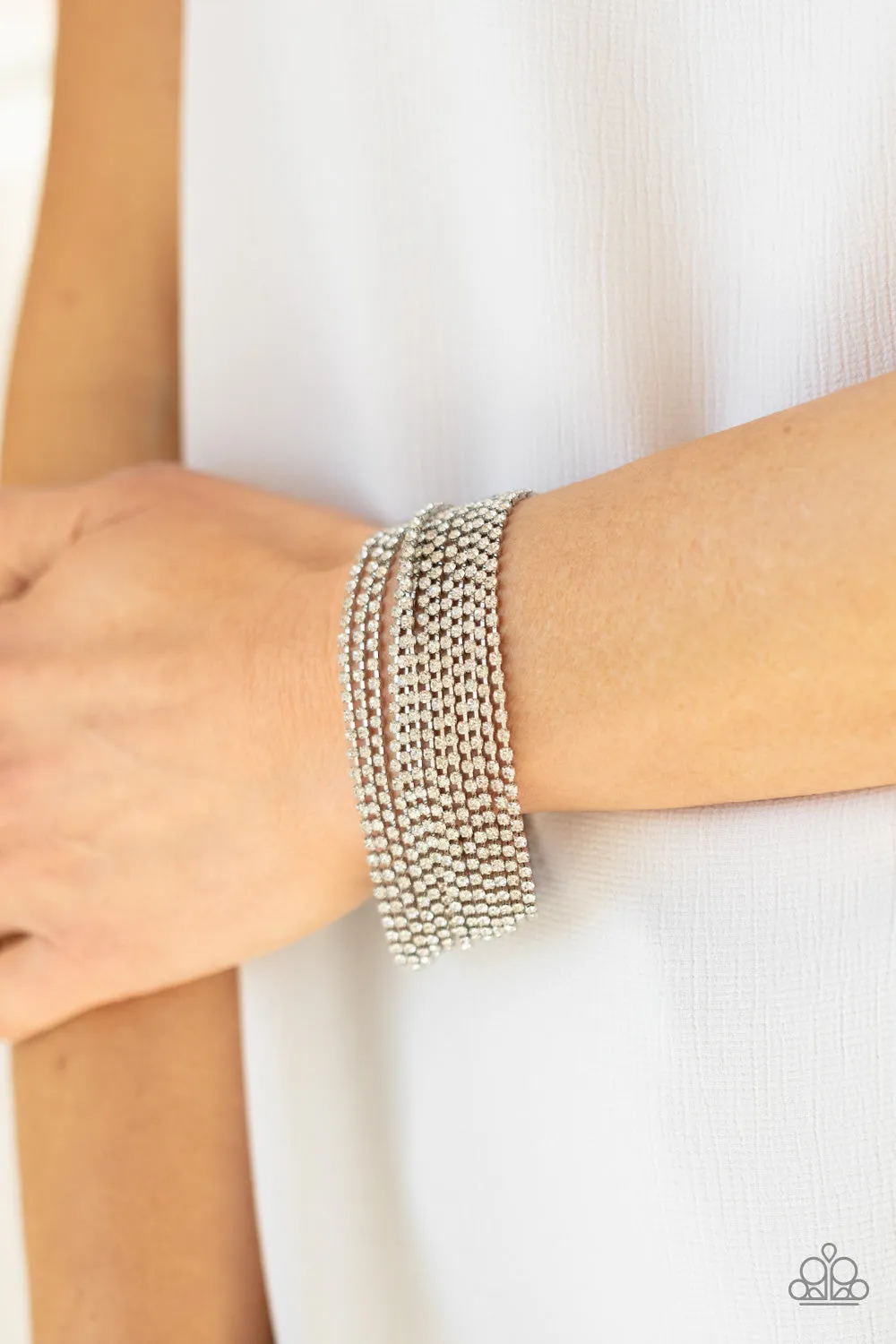 I Woke Up Like This - White Bracelet - Paparazzi Accessories