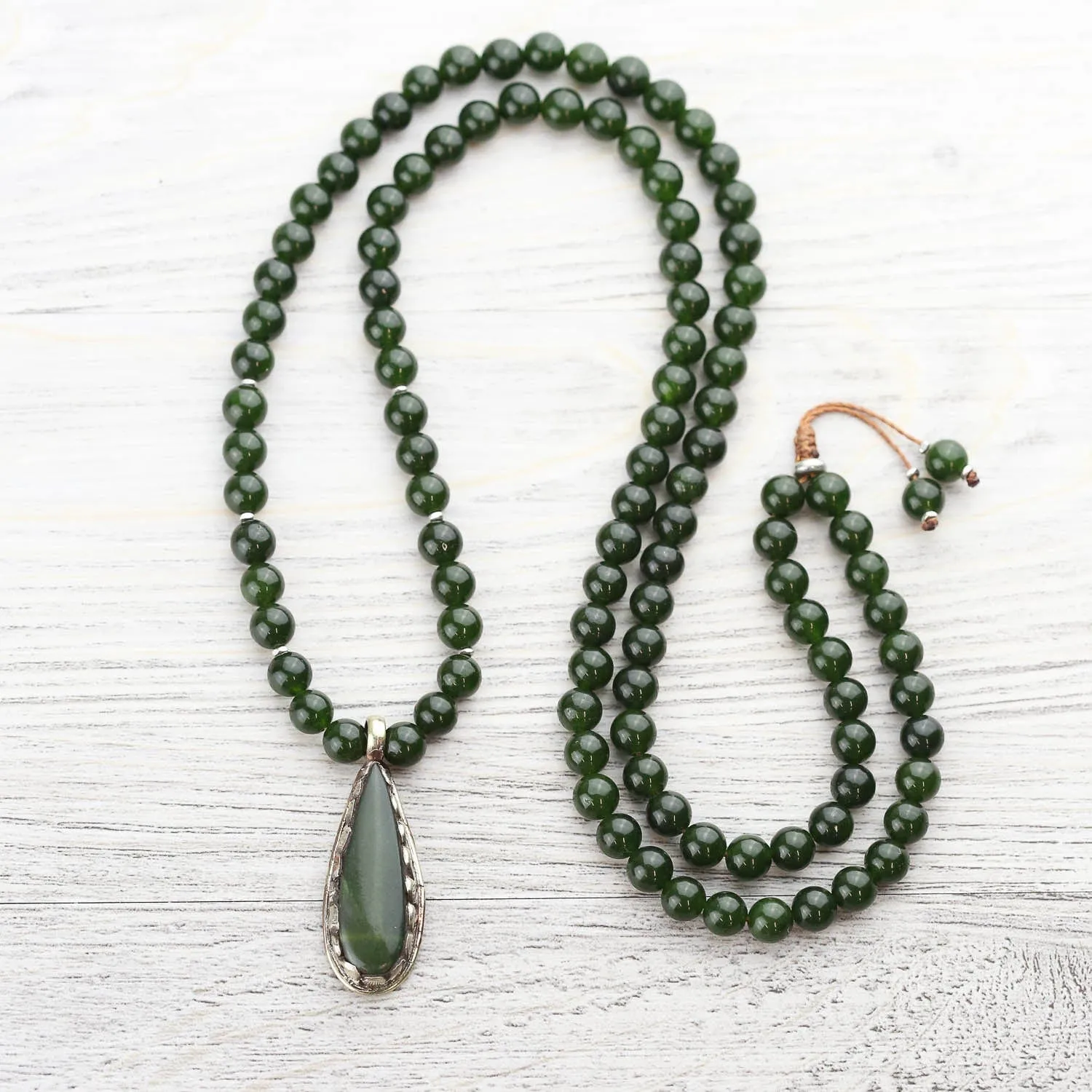 Jade Healing Mala Necklace