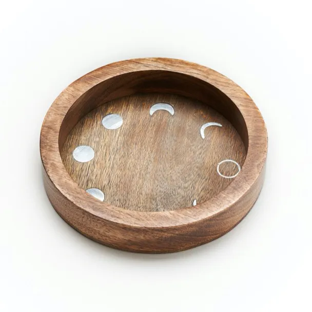 Jyotisha Round Mango Wood Trinket Dish