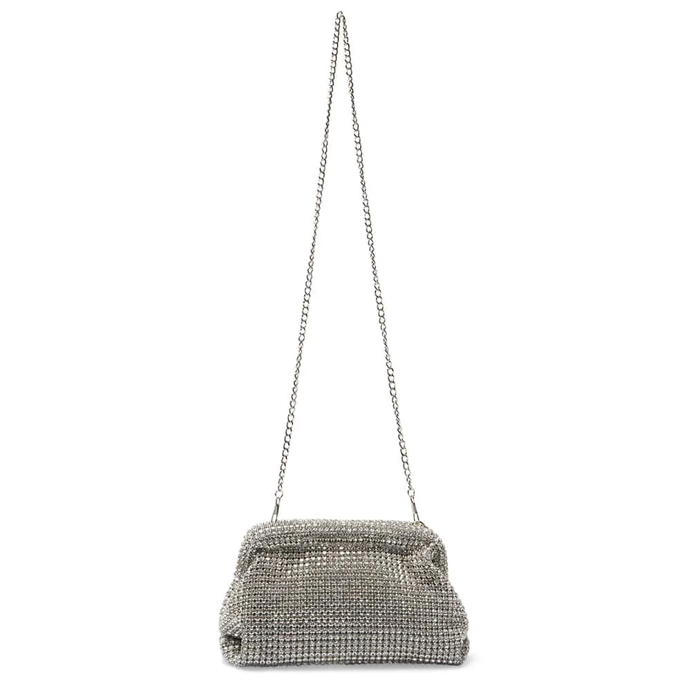 Kara Clutch in Silver Crystal Sparkle