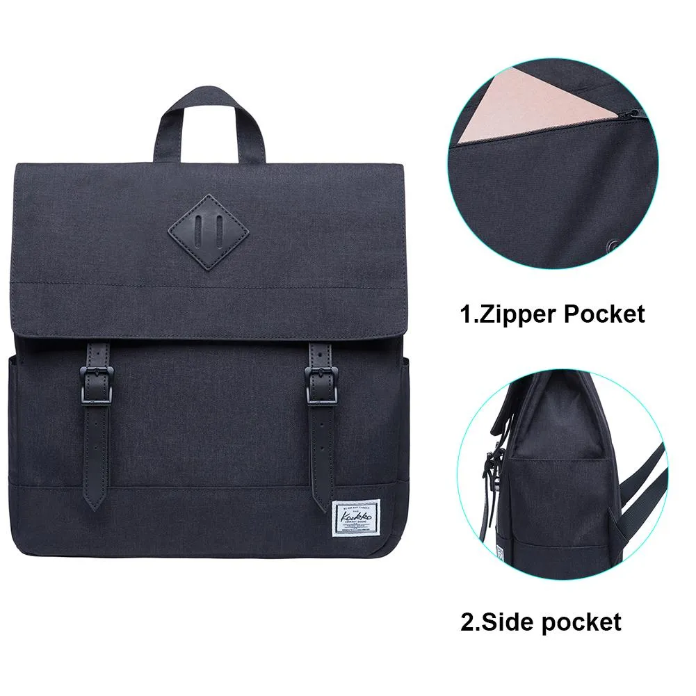 KAUKKO Stylish School Backpack  College Student, KS05-2 ( Black / 13.7L )