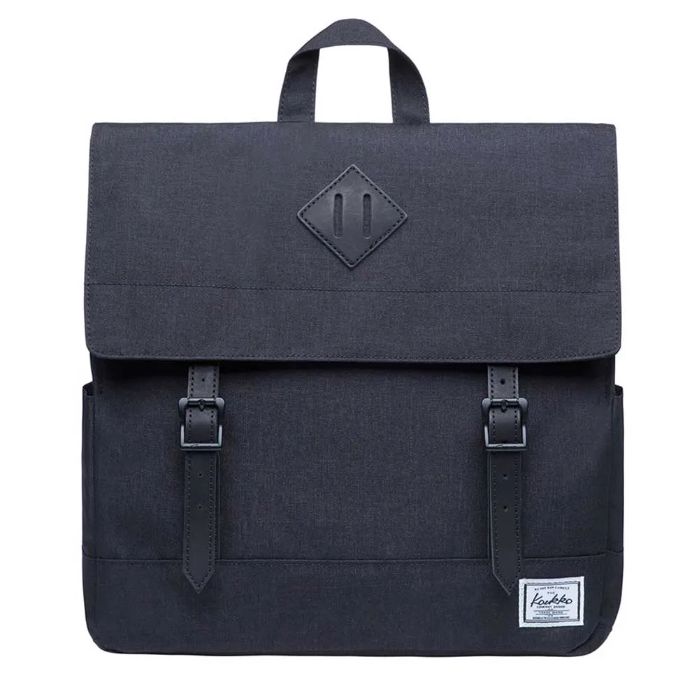 KAUKKO Stylish School Backpack  College Student, KS05-2 ( Black / 13.7L )