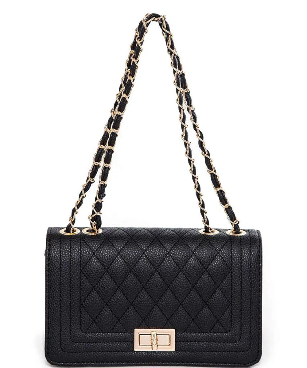 Large Quilted Crossbody Shoulder Bag