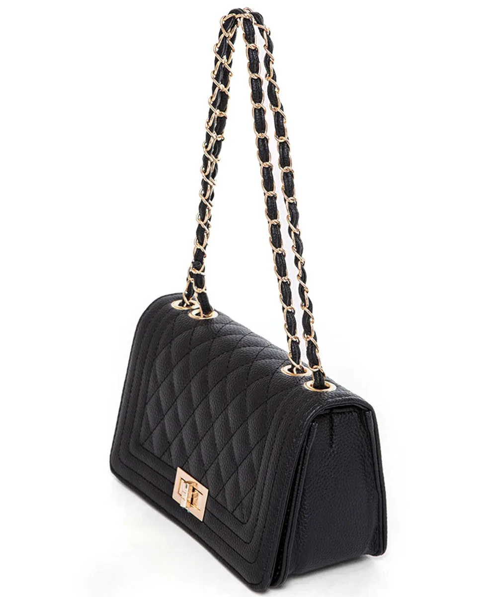 Large Quilted Crossbody Shoulder Bag