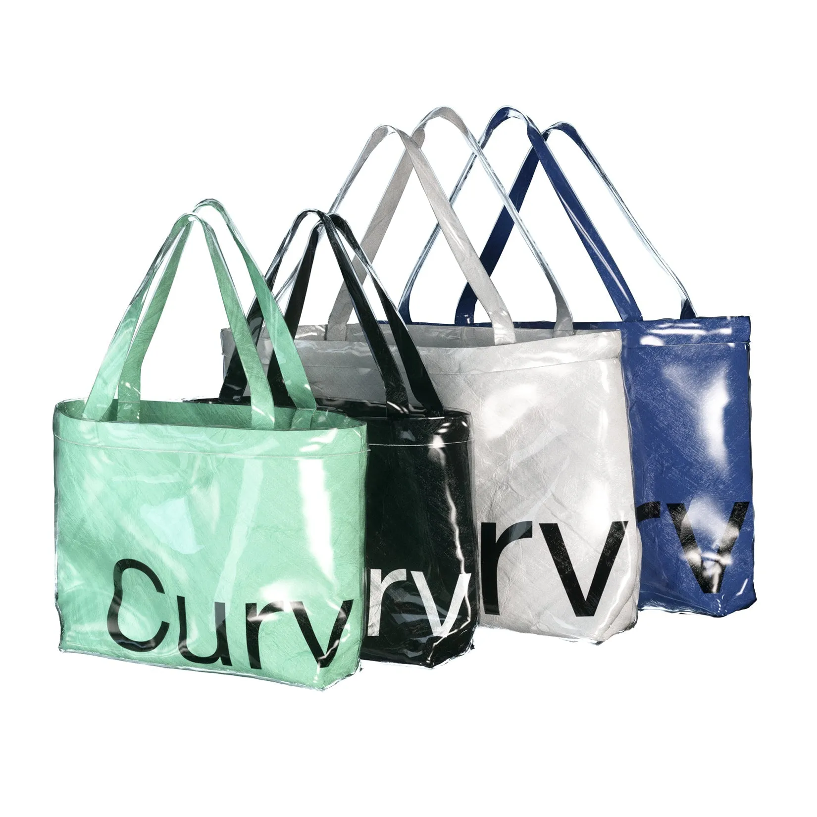 Large White Curves Tyvek Tote