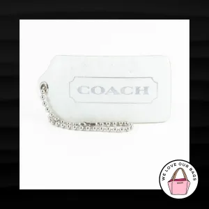 LIMITED ED 2.5" Large COACH WHITE LEATHER KEY FOB BAG CHARM KEYCHAIN HANGTAG TAG