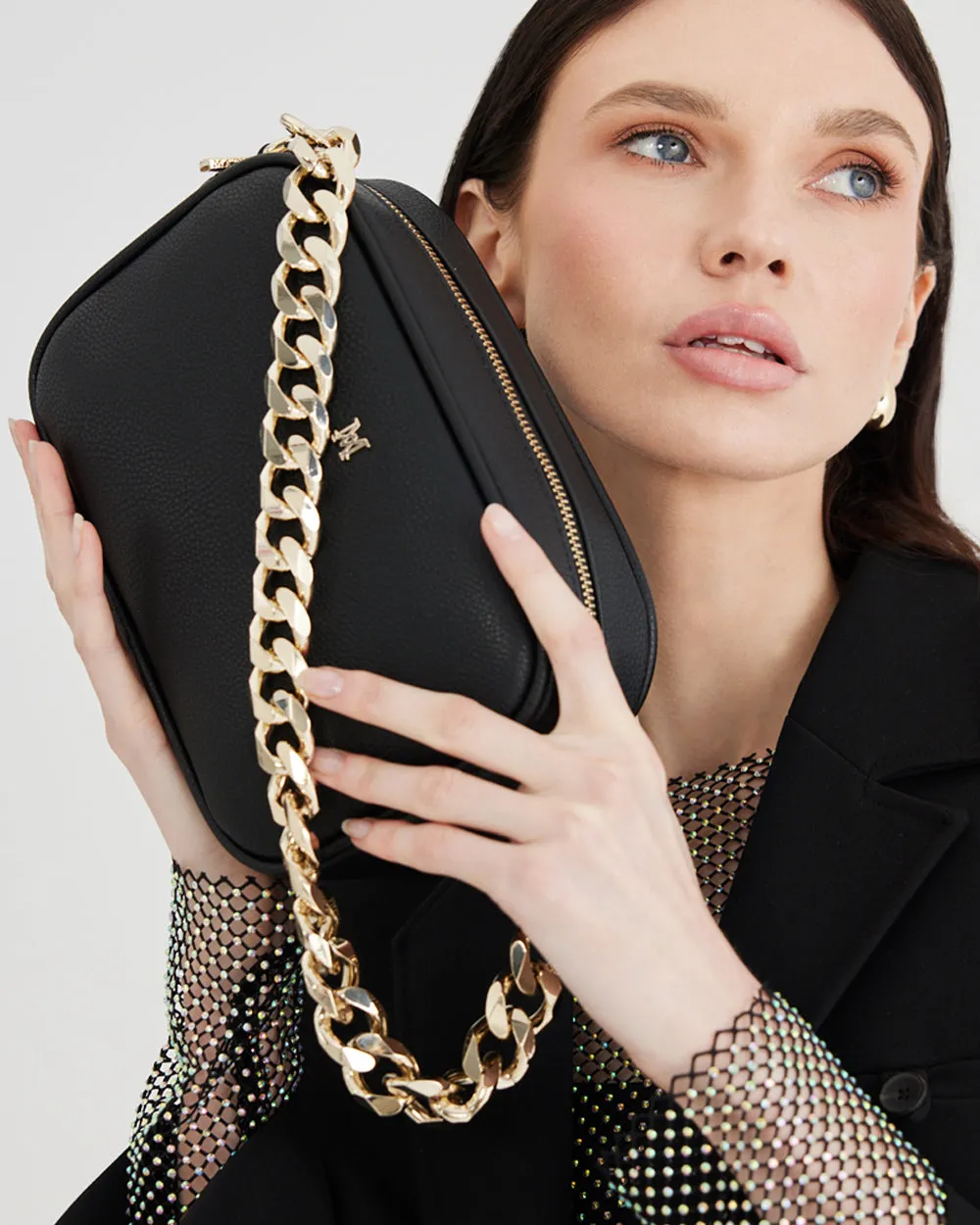 Monica Camera Crossbody Bag   Chunky Chain Strap