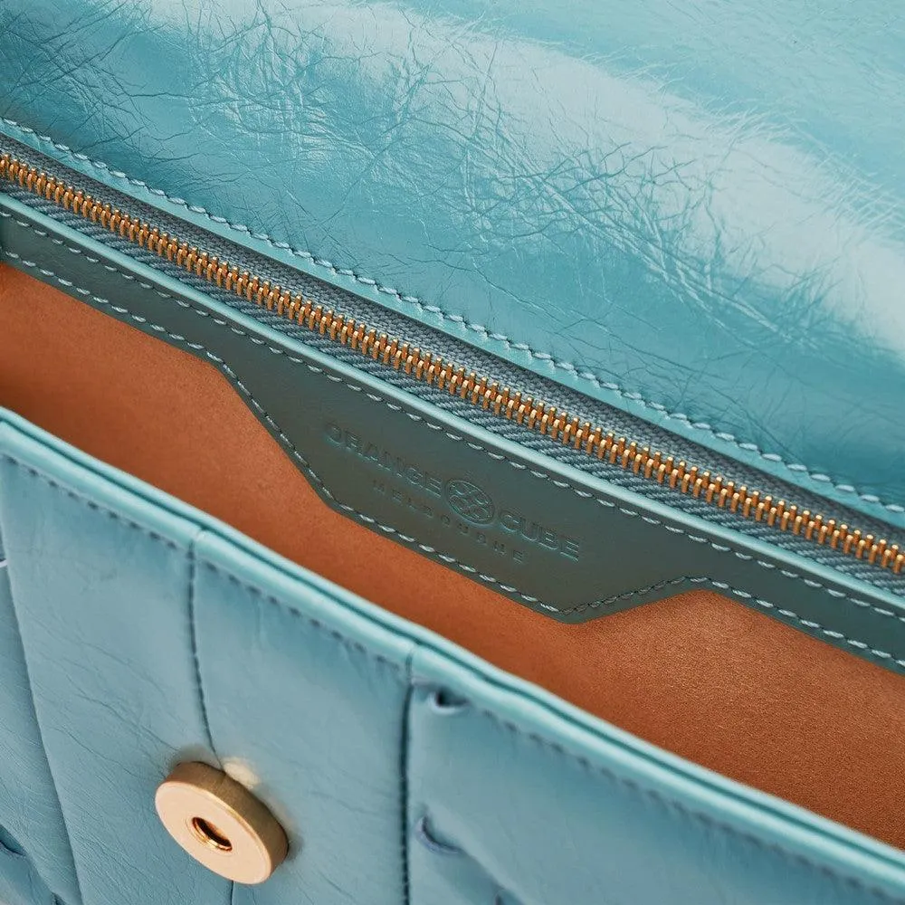 Mosaic Diamond Chain Bag - Blue