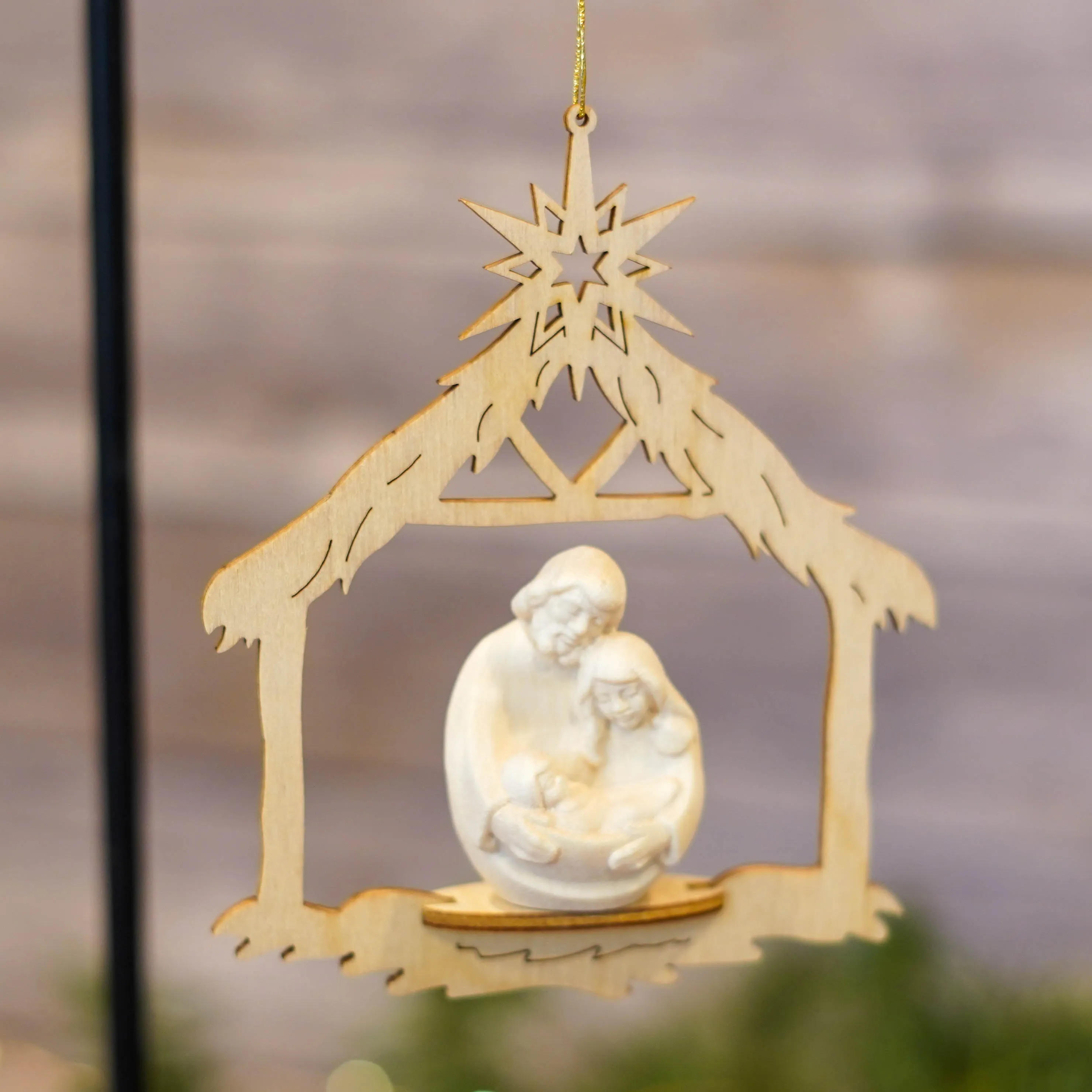 Nativity Scene in Stable Ornament