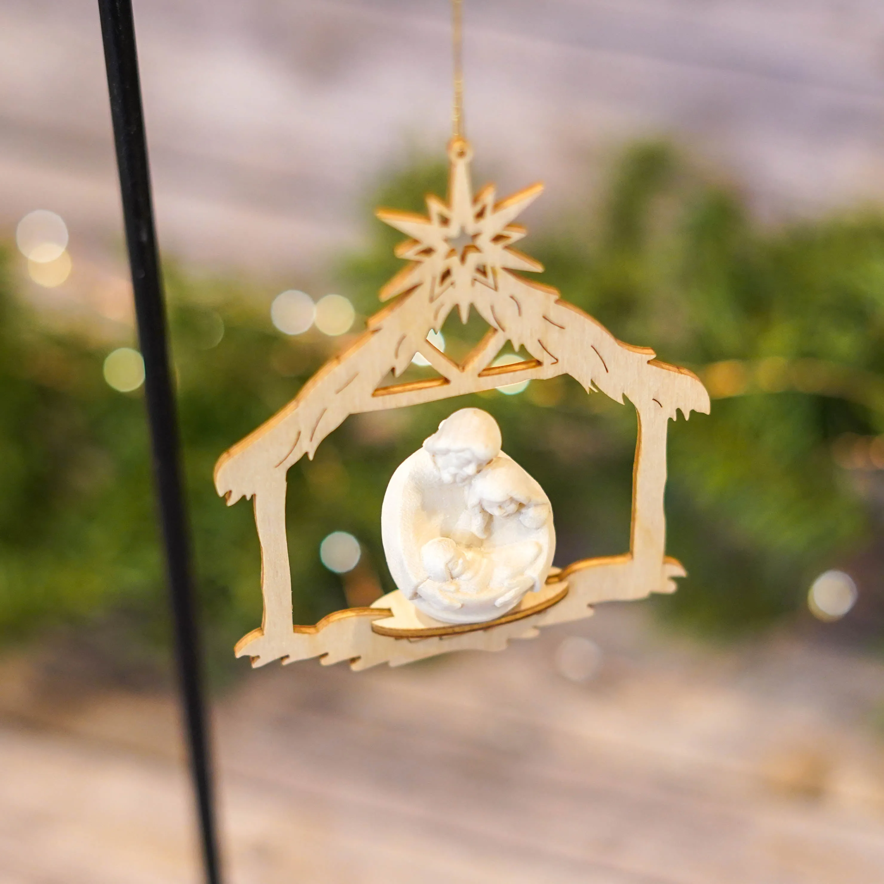 Nativity Scene in Stable Ornament
