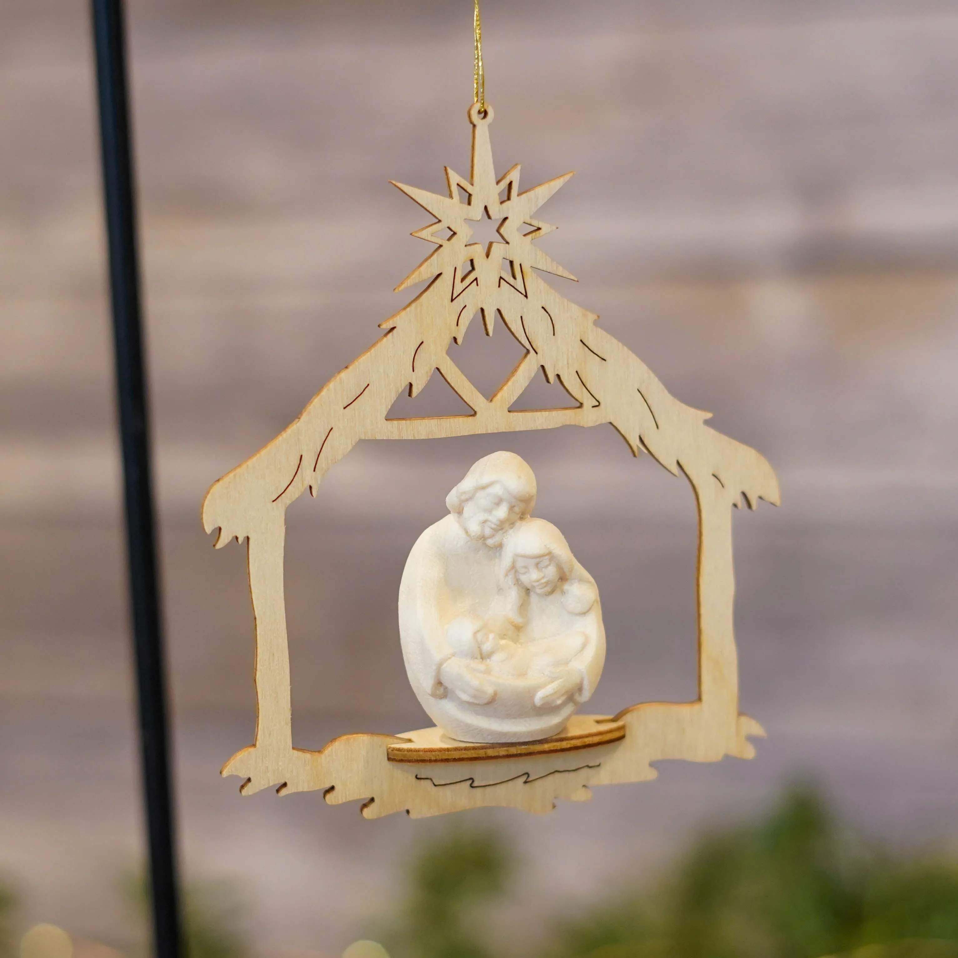Nativity Scene in Stable Ornament