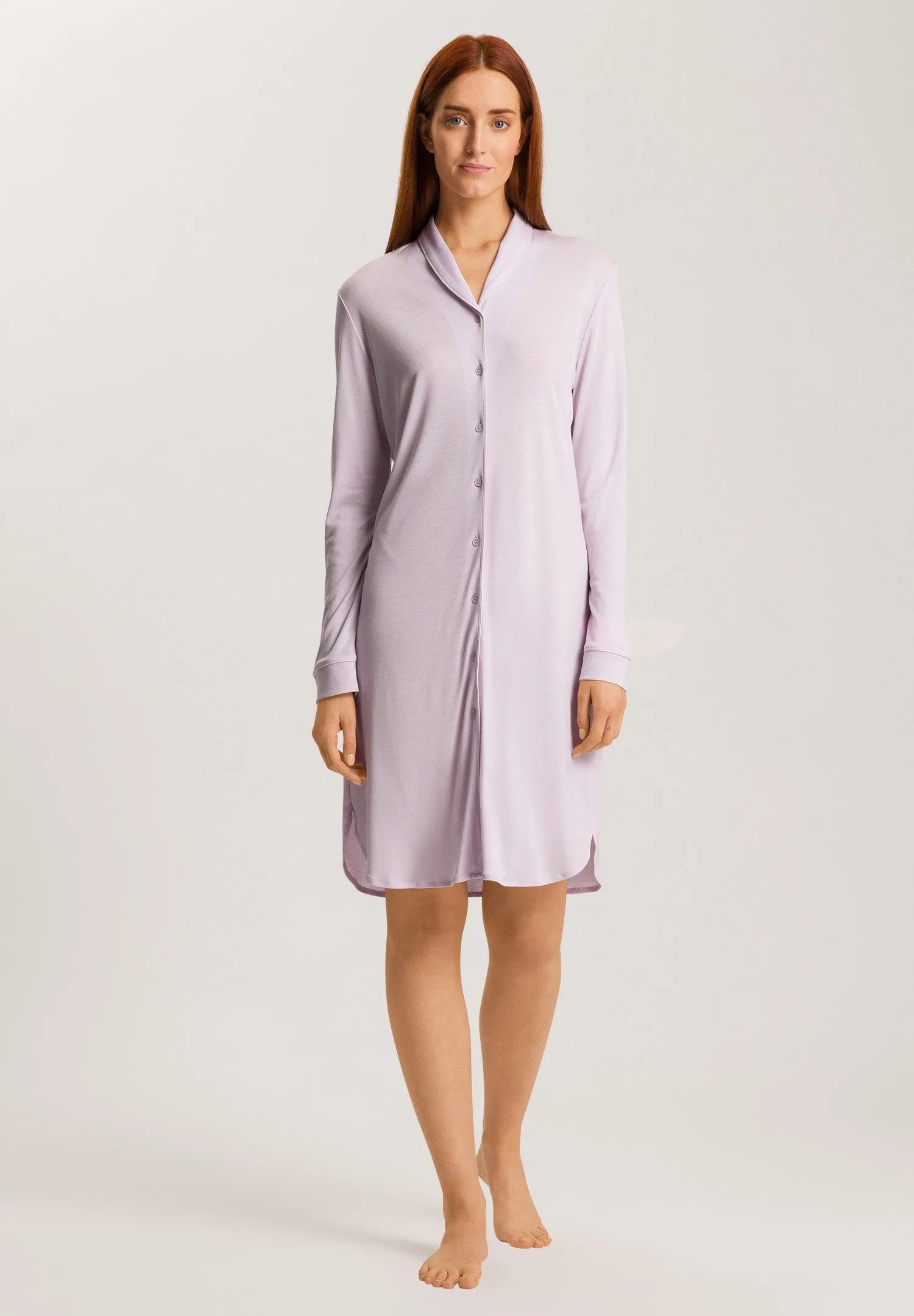 Natural Comfort Tencel Button Front Nightgown | Lilac Fog 77964-2464