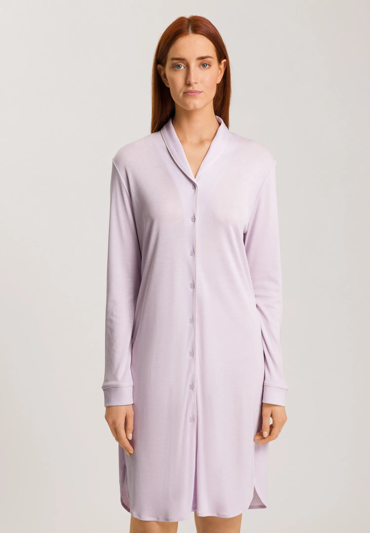 Natural Comfort Tencel Button Front Nightgown | Lilac Fog 77964-2464