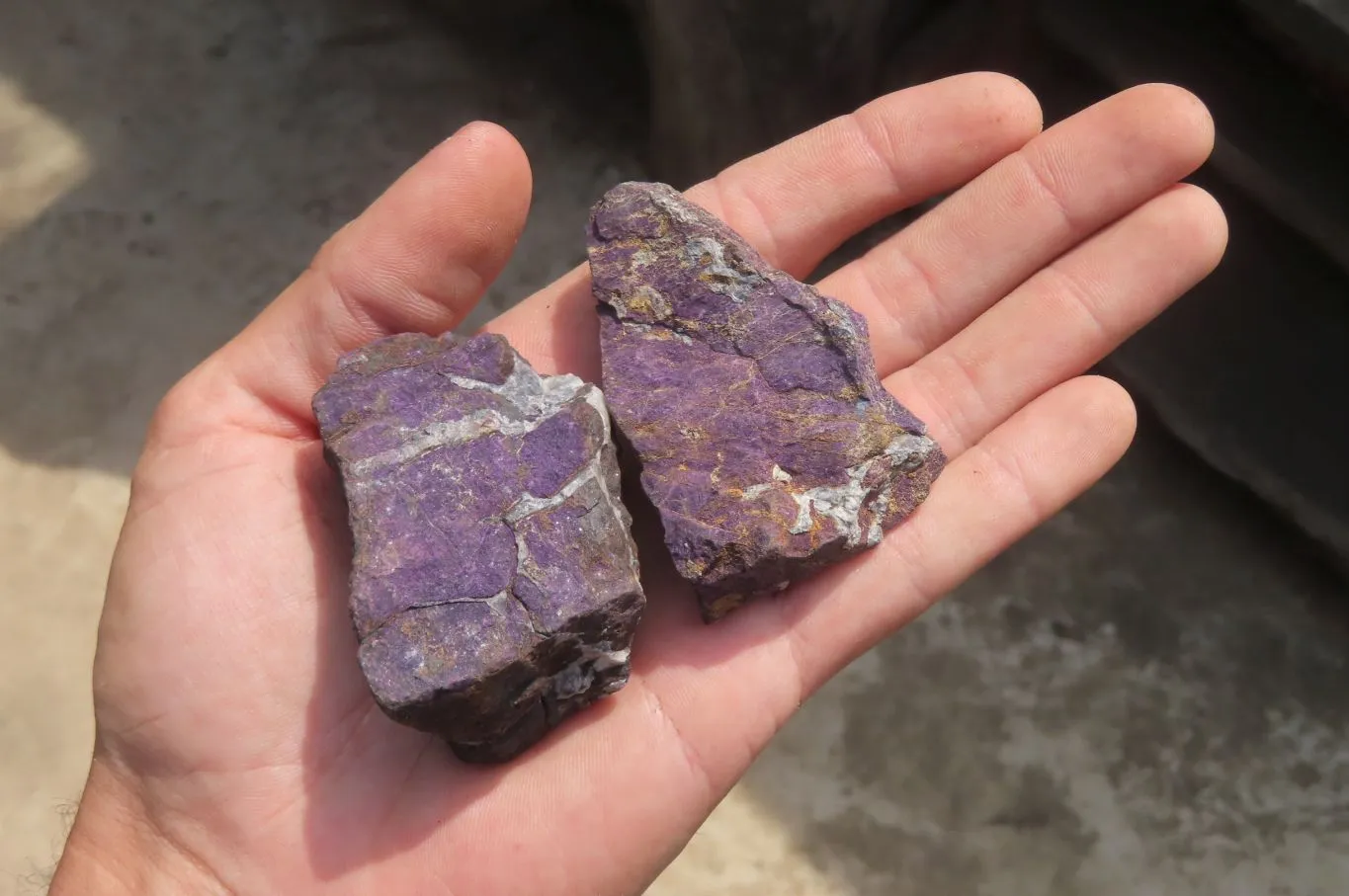 Natural Metallic Purpurite Specimens x 35 From Erongo, Namibia