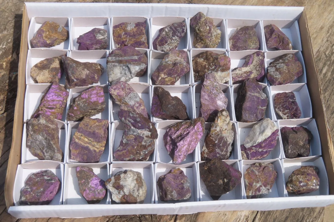 Natural Metallic Purpurite Specimens x 35 From Erongo, Namibia