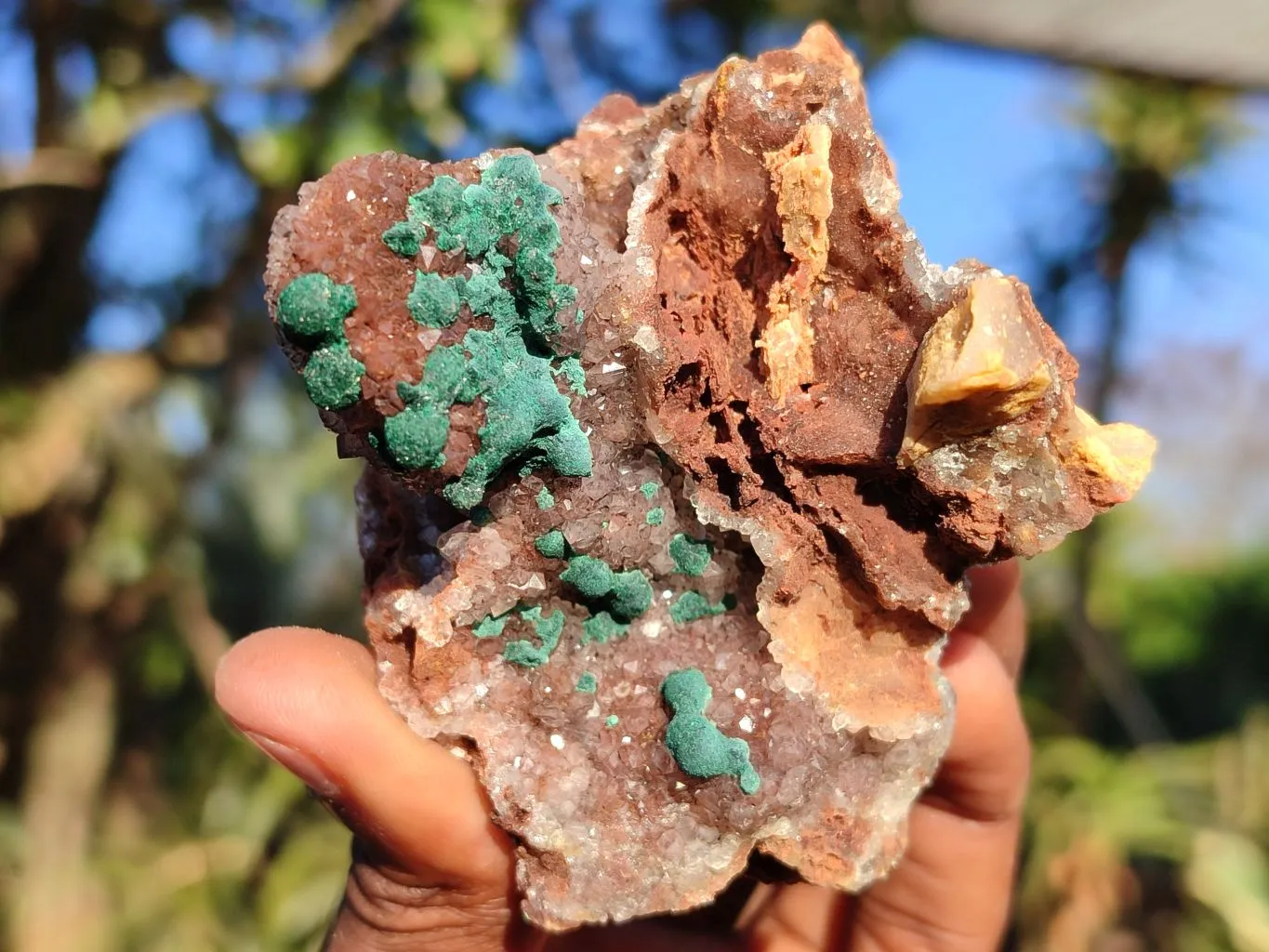 Natural Rare Ball Malachite On Drusi Quartz & Dolomite Matrix  x 6 From Kambove, Congo