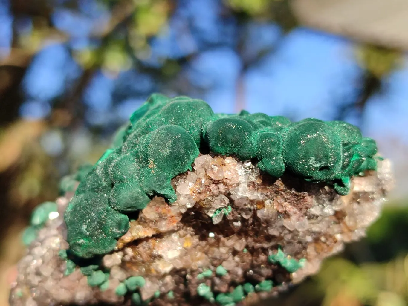 Natural Rare Ball Malachite On Drusi Quartz & Dolomite Matrix  x 6 From Kambove, Congo