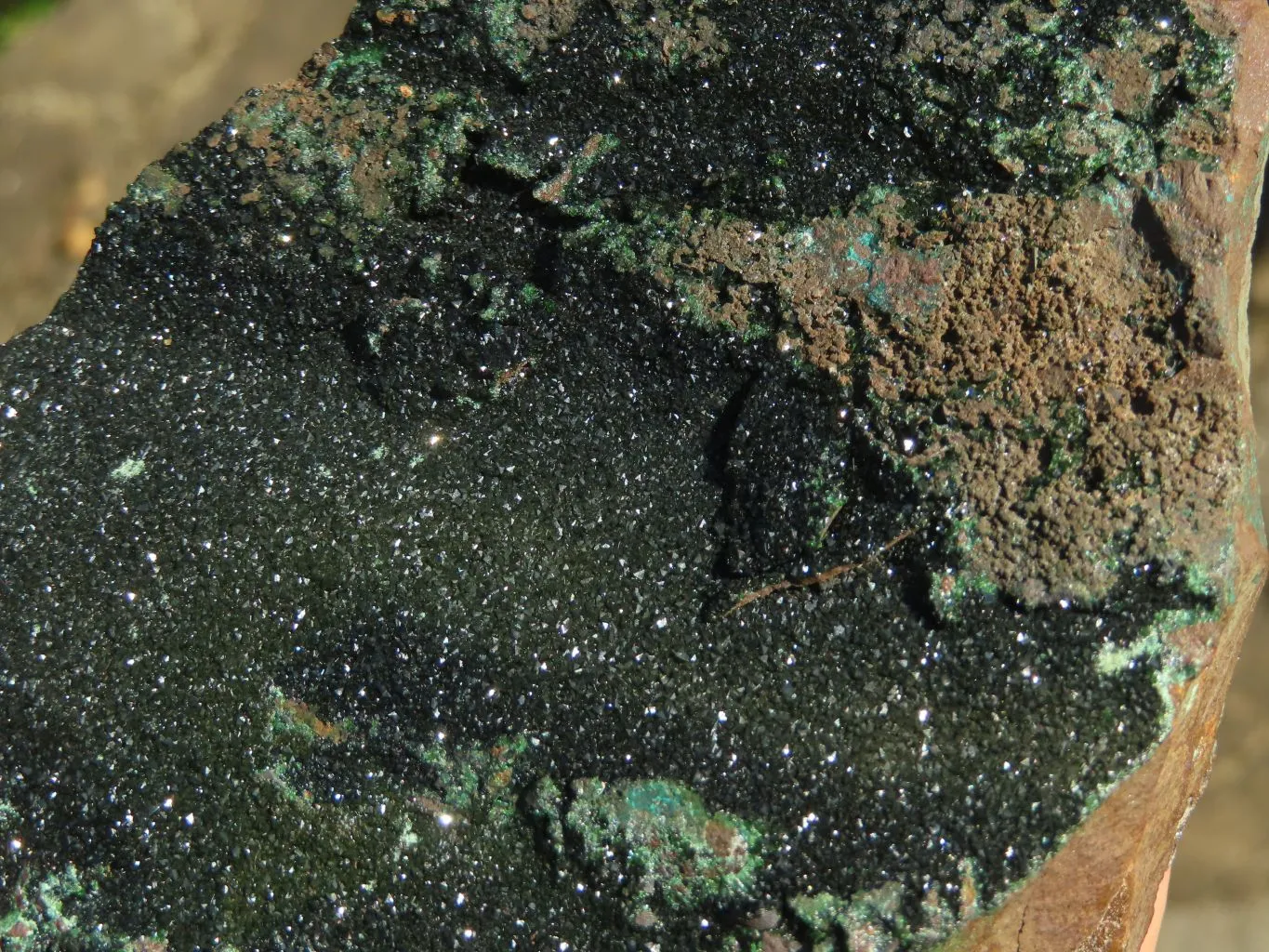 Natural Rare Copper Phosphate Libethenite On Dolomite Specimen x 1 From Shituru, Congo