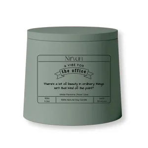 Nirvan The Office Scented Candle, Aromatic Fragrance of White Plumeria, Rose & Lilac, 150gm of Soy Wax, Up to 32 Hours, Eco-Friendly Aesthetic Jar