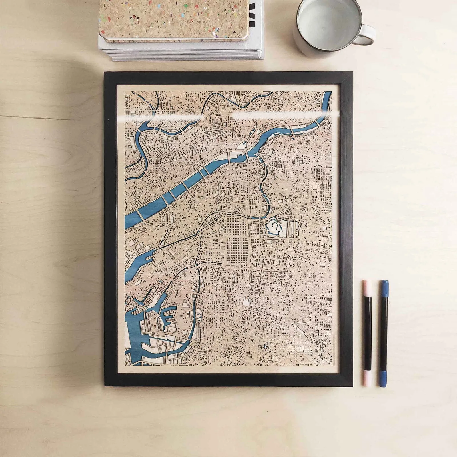 Osaka Wooden Map