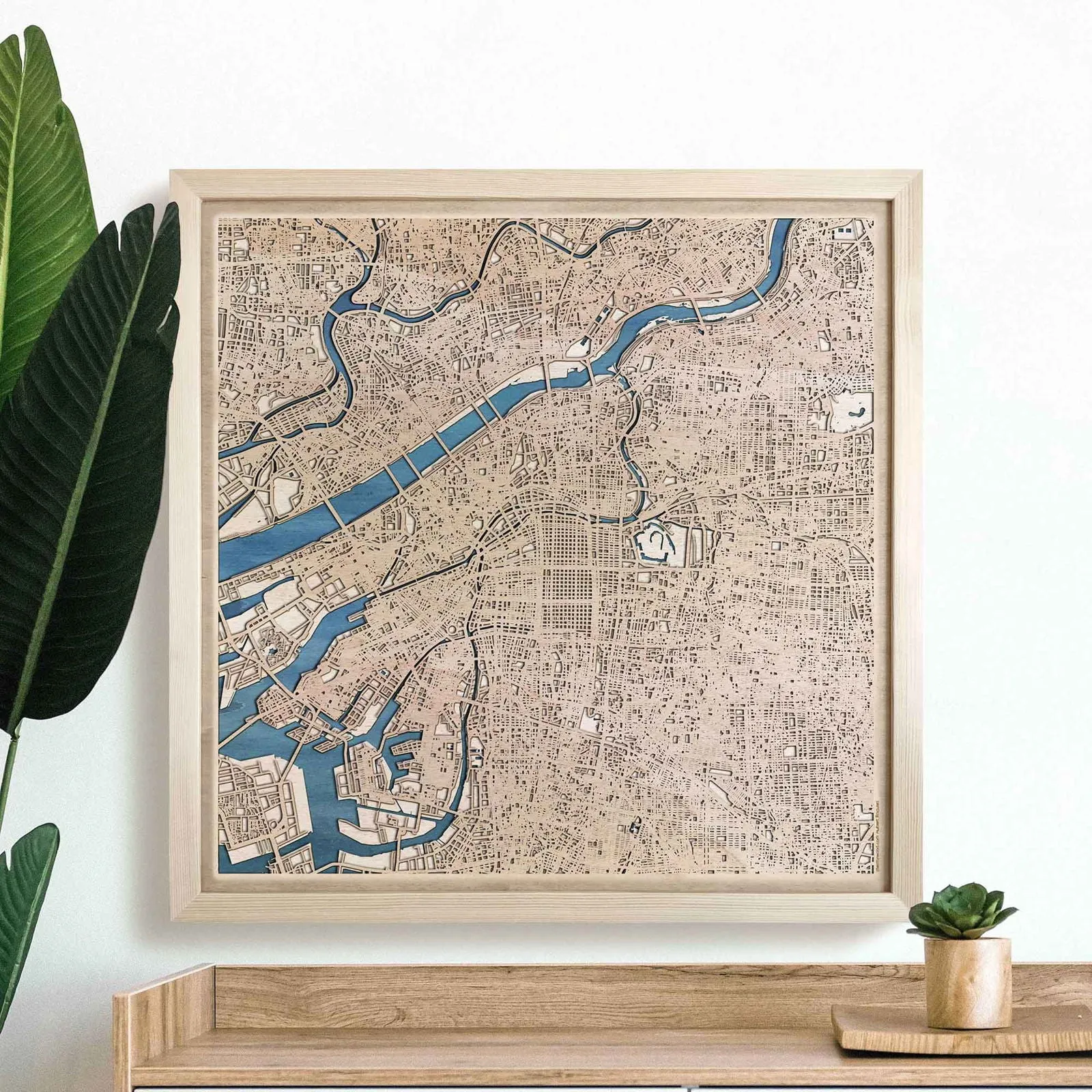 Osaka Wooden Map