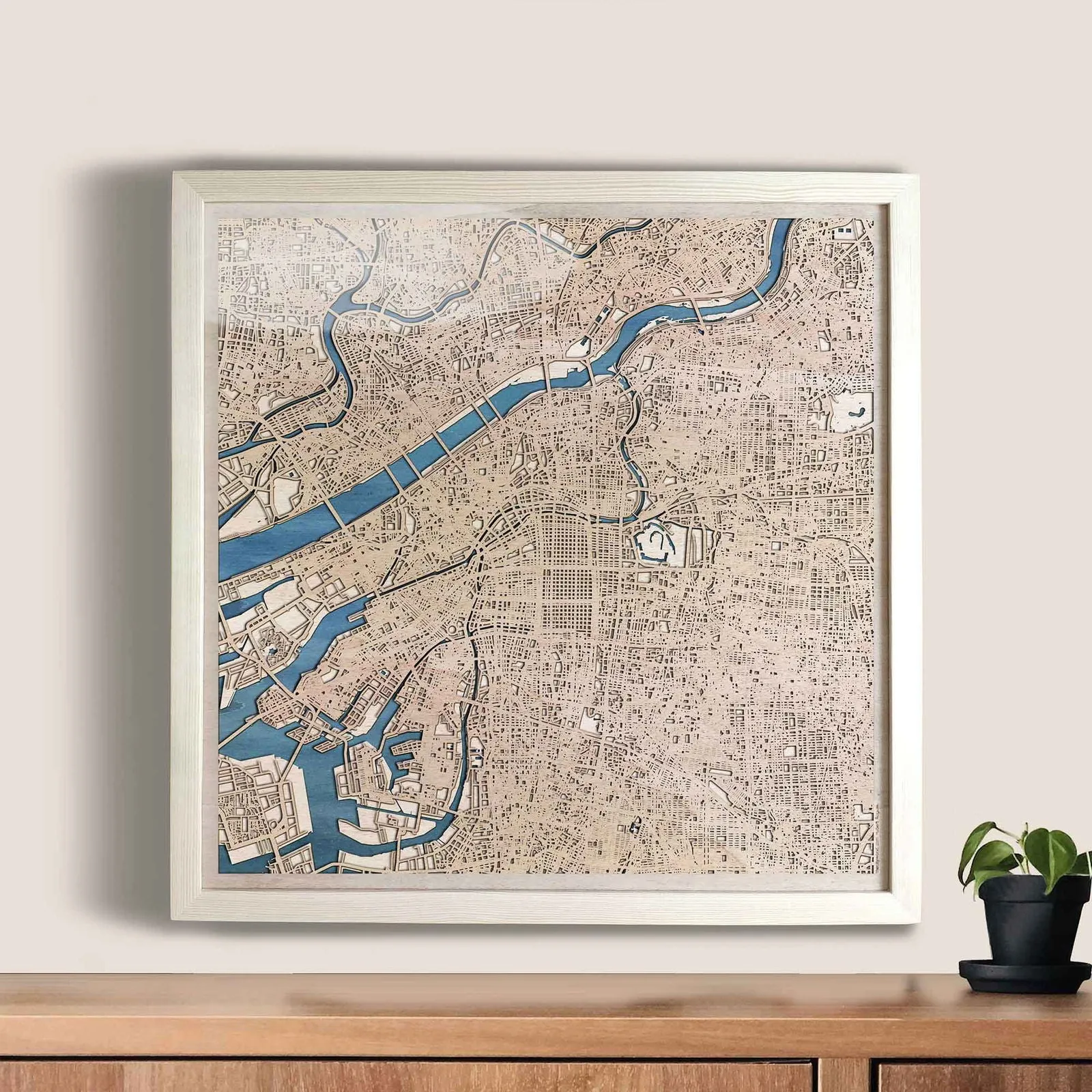 Osaka Wooden Map