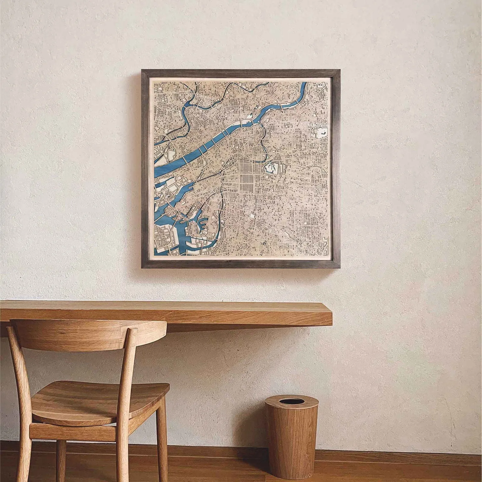 Osaka Wooden Map