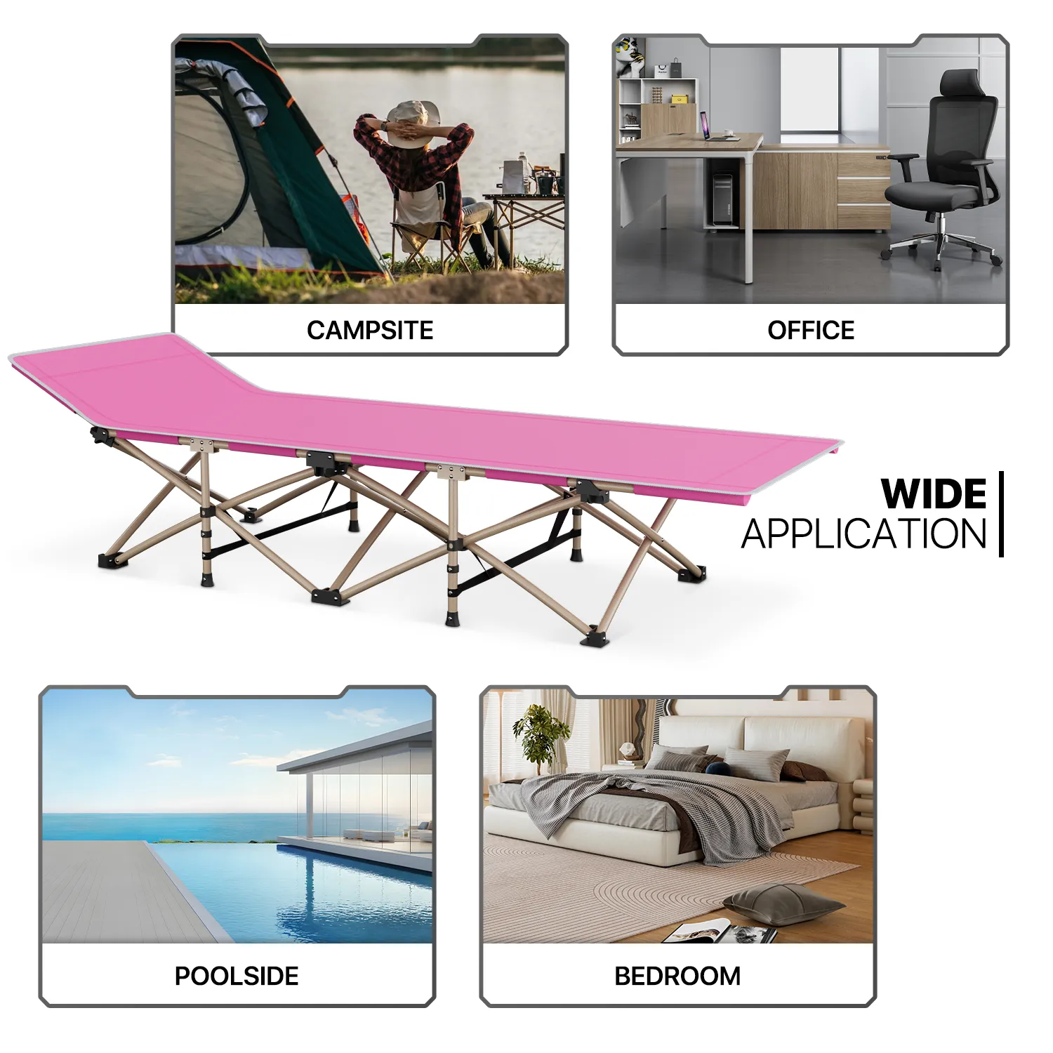 Oxford Foldable Military Cot Porable Reclinable Camping Bed - Aluminum Frame