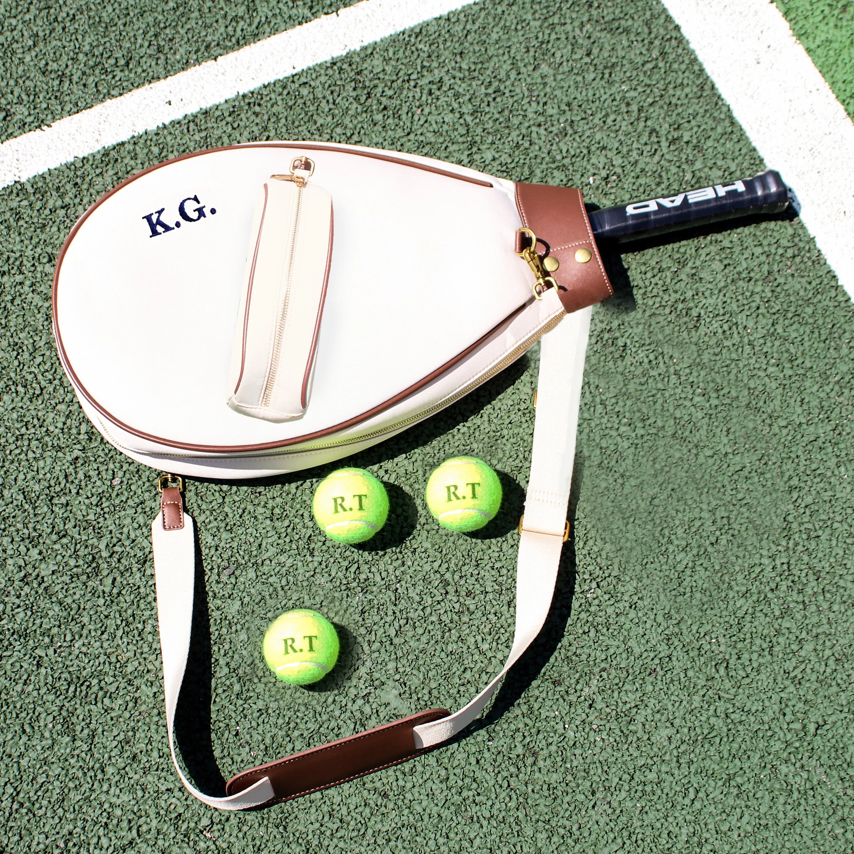 Personalised Tennis Racket Case Sports Travel Bag Gift With Balls