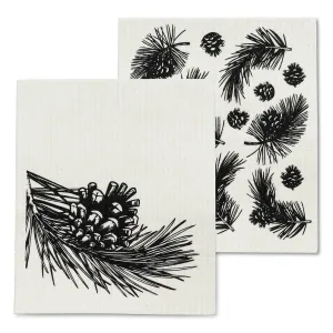 Pinecone and Branch Swedish Dishcloths