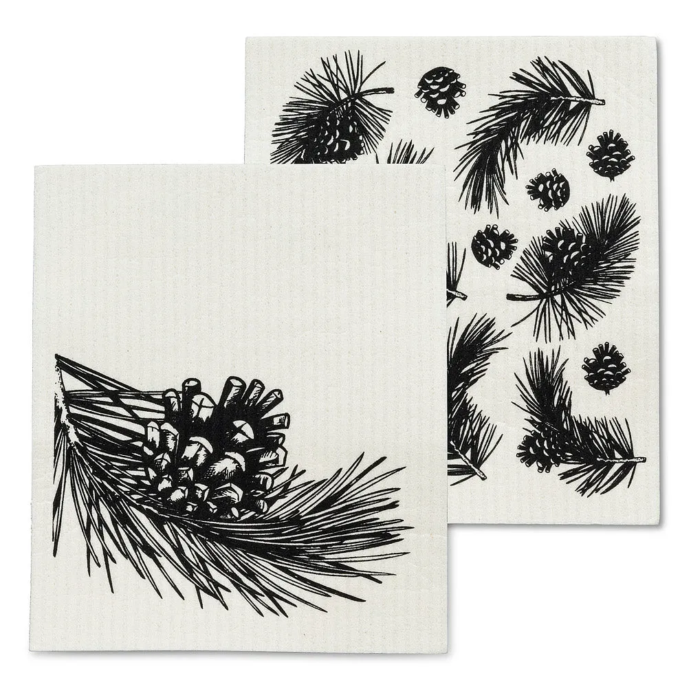 Pinecone and Branch Swedish Dishcloths