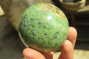 Polished Chrysoprase Spheres x 6 From Ambatondrazaka, Madagascar