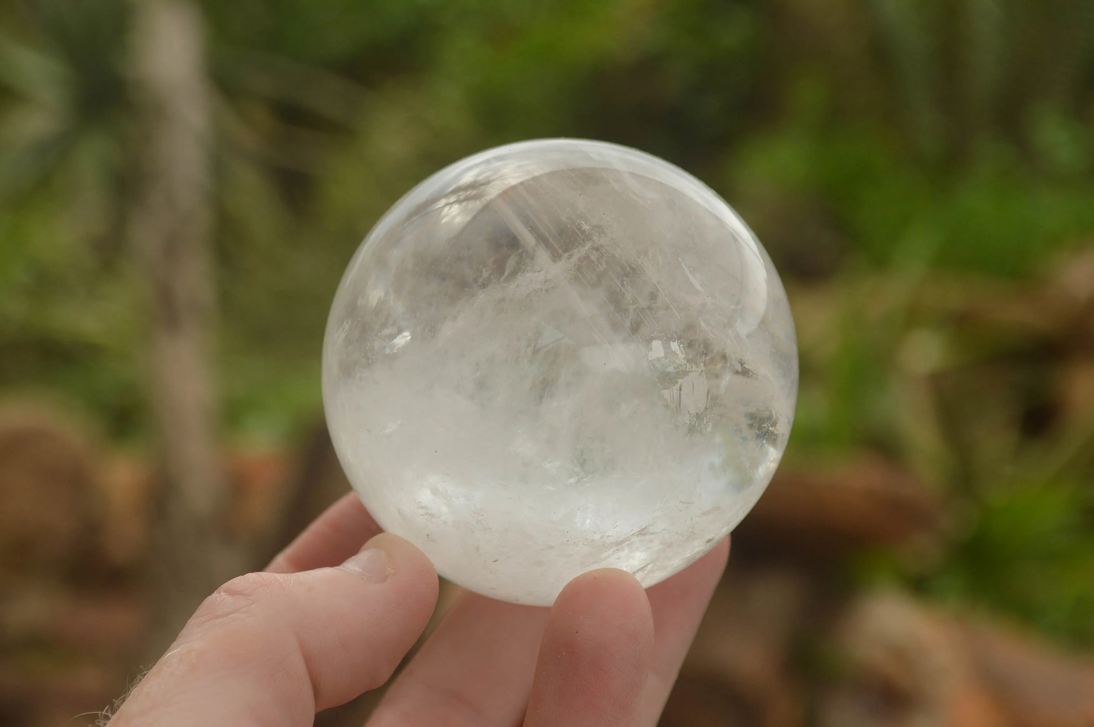 Polished Clear Quartz Crystal Balls / Spheres With Wooden Stands x 2 From Madagascar