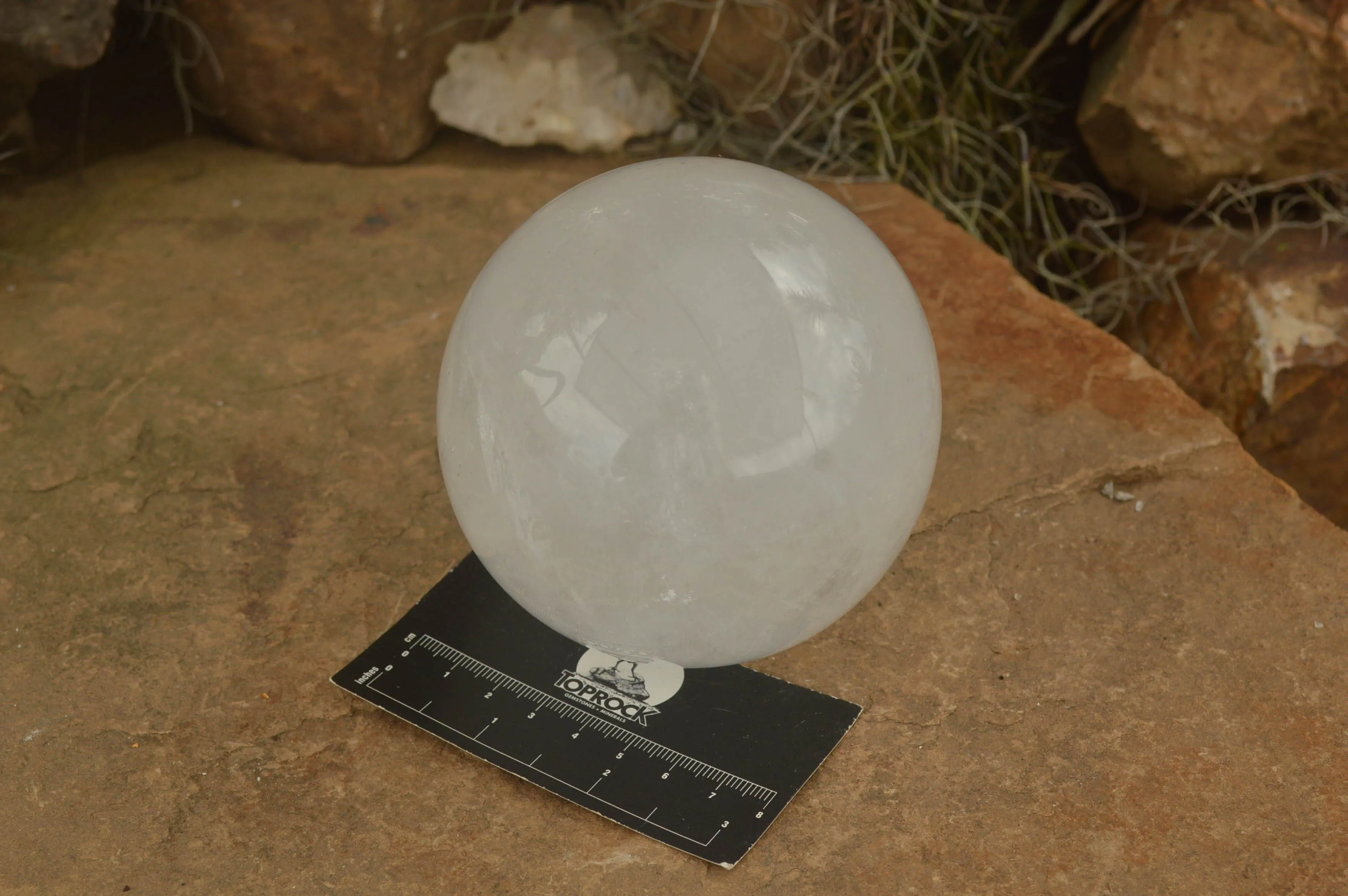 Polished Clear Quartz Crystal Balls / Spheres With Wooden Stands x 2 From Madagascar