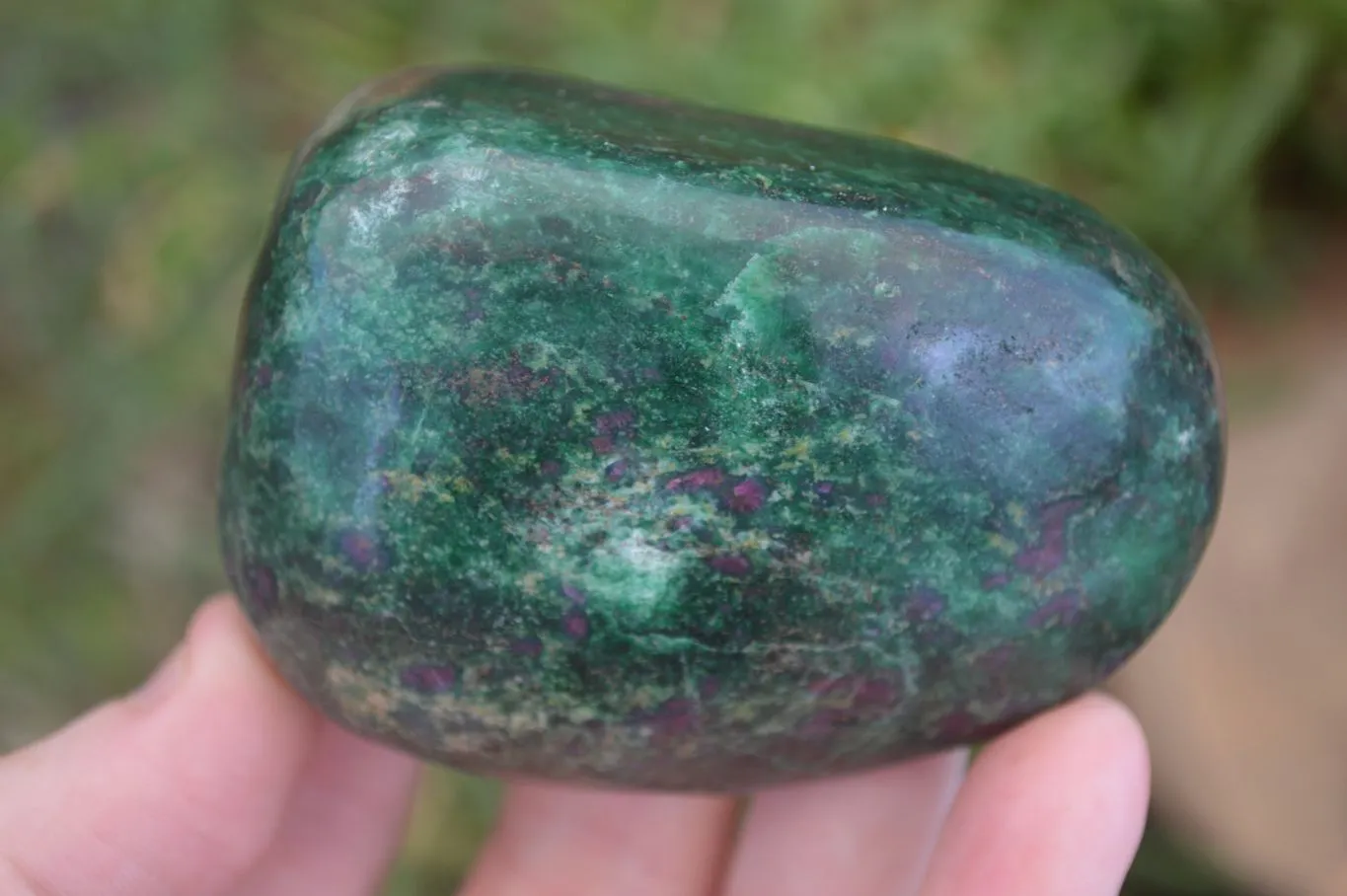Polished Fluorescent Ruby Corundum In Chrome Verdite Free Forms x 7 From Southern Africa