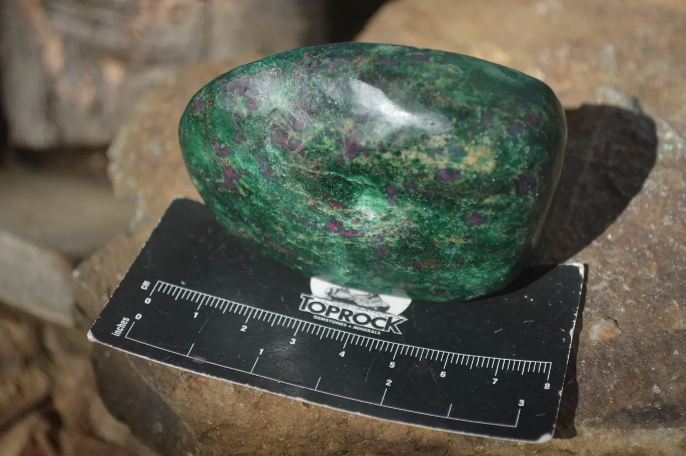 Polished Fluorescent Ruby Corundum In Chrome Verdite Free Forms x 7 From Southern Africa