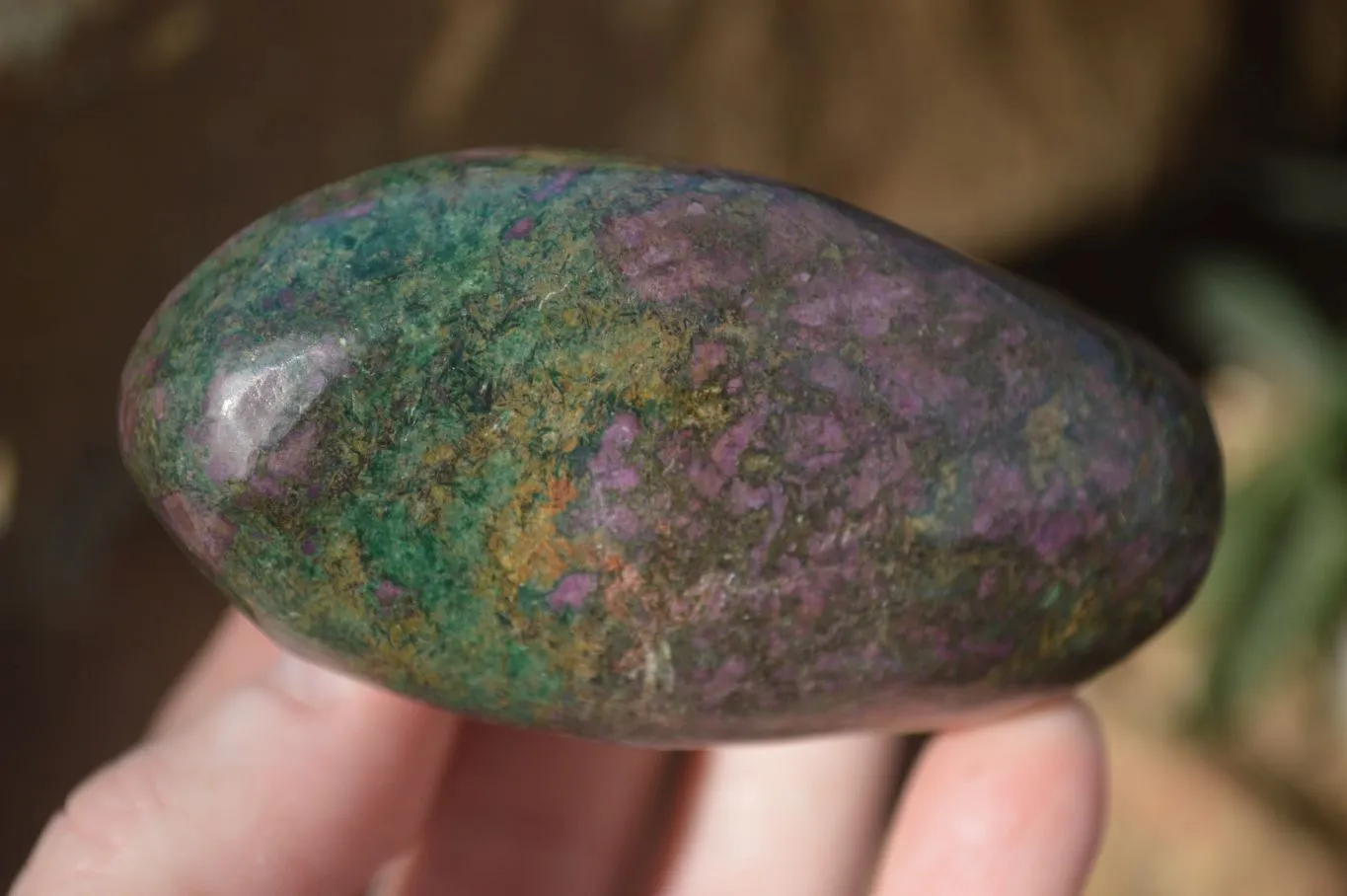 Polished Fluorescent Ruby Corundum In Chrome Verdite Free Forms x 7 From Southern Africa
