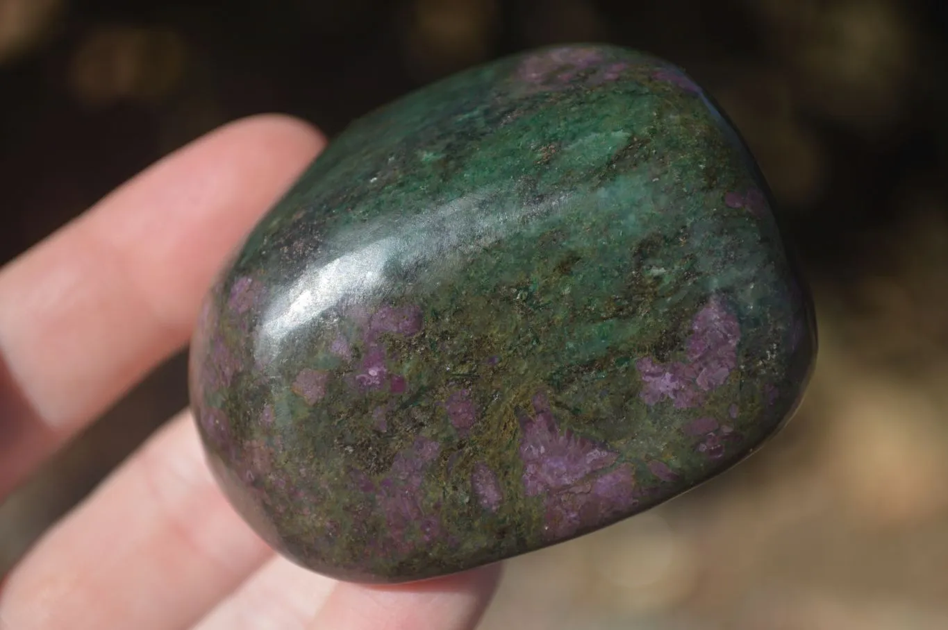 Polished Fluorescent Ruby Corundum In Chrome Verdite Free Forms x 7 From Southern Africa