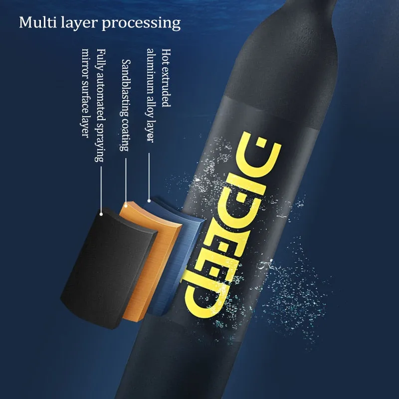 Portable 0.5L X3000 Scuba Diving Equipment Oxygen Tank Air Cylinder 4500PSI Pressure Gauge Instrument Diving Equipment